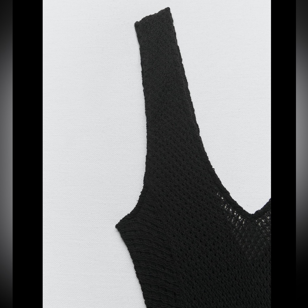 LONG V-NECK DRESS WITH STRAPS - Picture 8 of 9
